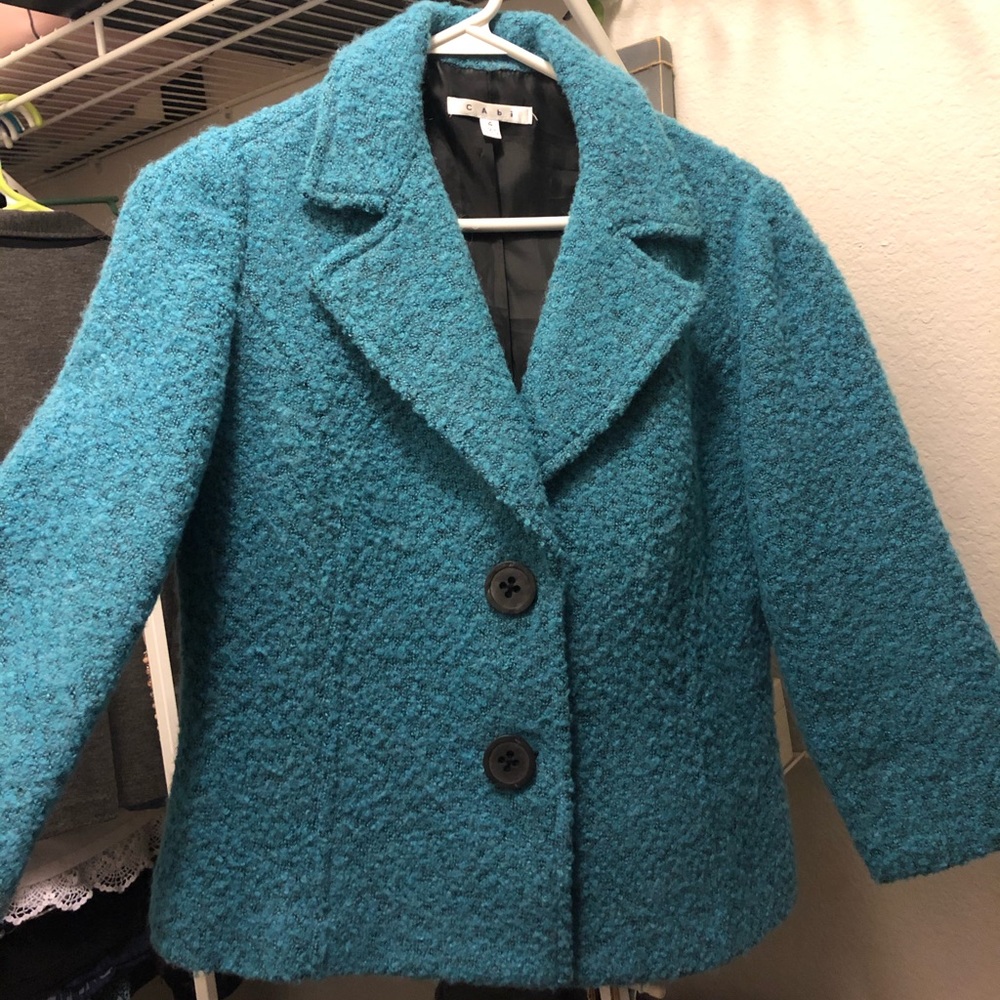 CAbi turquoise wool blazer size 4